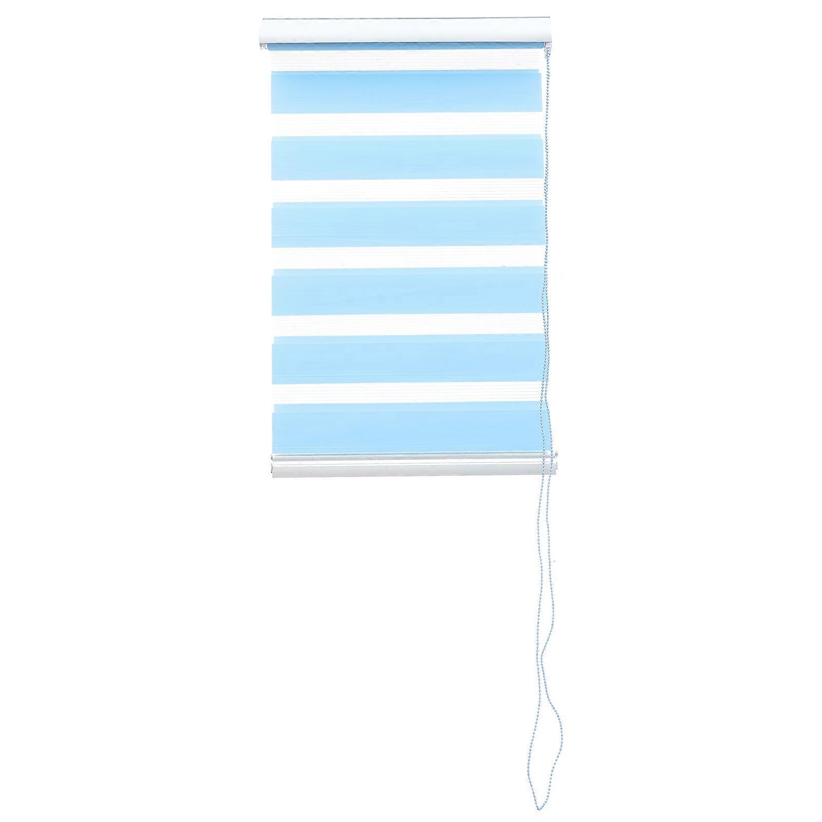 Sky Blue No Drilling Roller Blind Easy Install Blackout Window Shade for Home Use 34.5 x 72 Inches