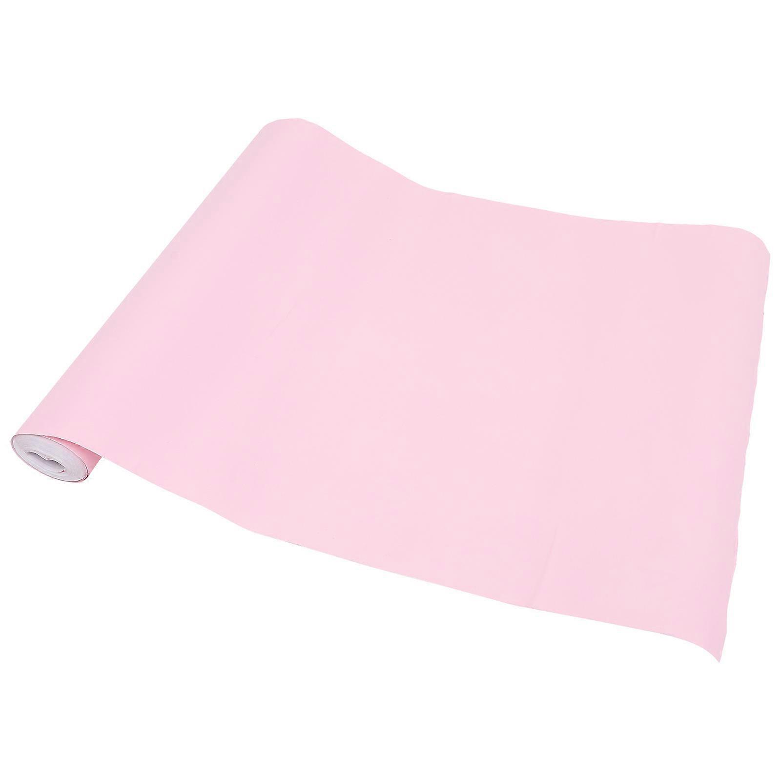 Home Wall Decoration Pink Smooth Surface Removable Peel-and-Stick Wallpaper 10m 1Roll