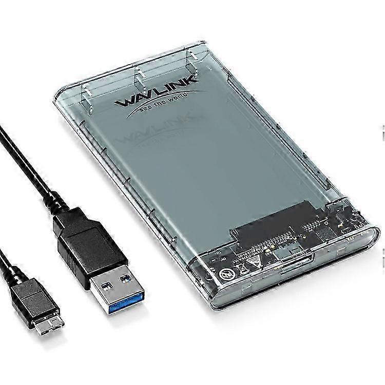 2025 WAVLINK ST239 2.5-inch USB3.0 Mobile Hard Disk Case Transparent SATA External Solid-state SSD Hard Disk Enclosure