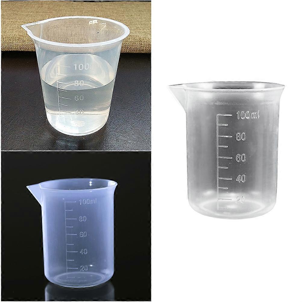 Plastic Beaker Cup for Storage Transparent 100ML Wide Mouth Easy to Clean and Measure