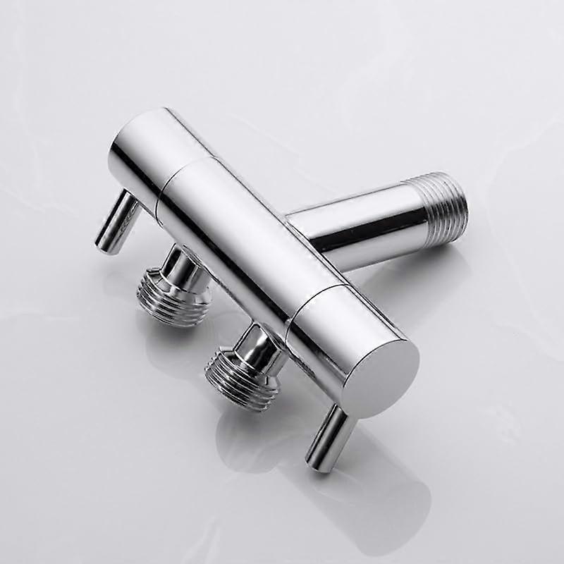 Brass Dual Handle Toilet Faucet Shattaf Angle Valve Diverter Valve 1Pc