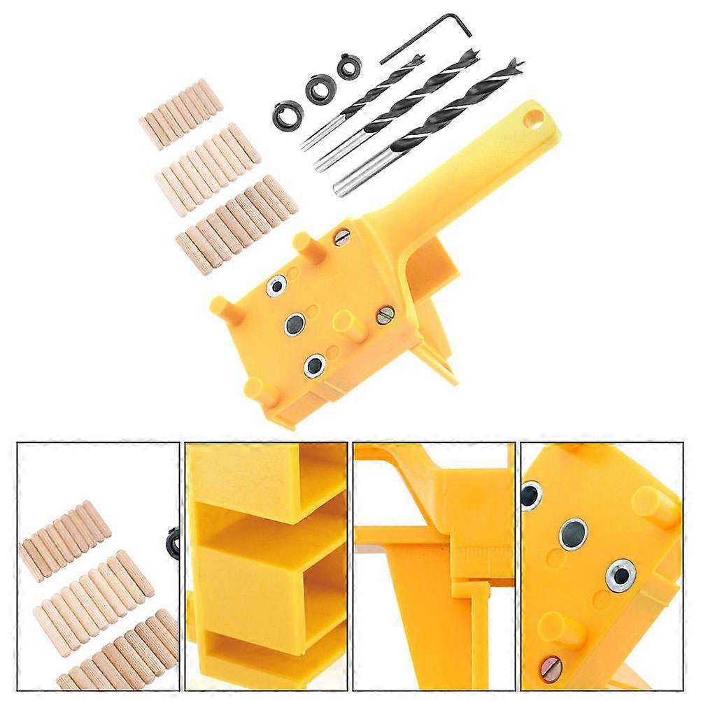 Yellow Hole Puncher for Drilling with 30pcs Beech 3pcs Drills and Wrench Made of ABS Alloy Steel