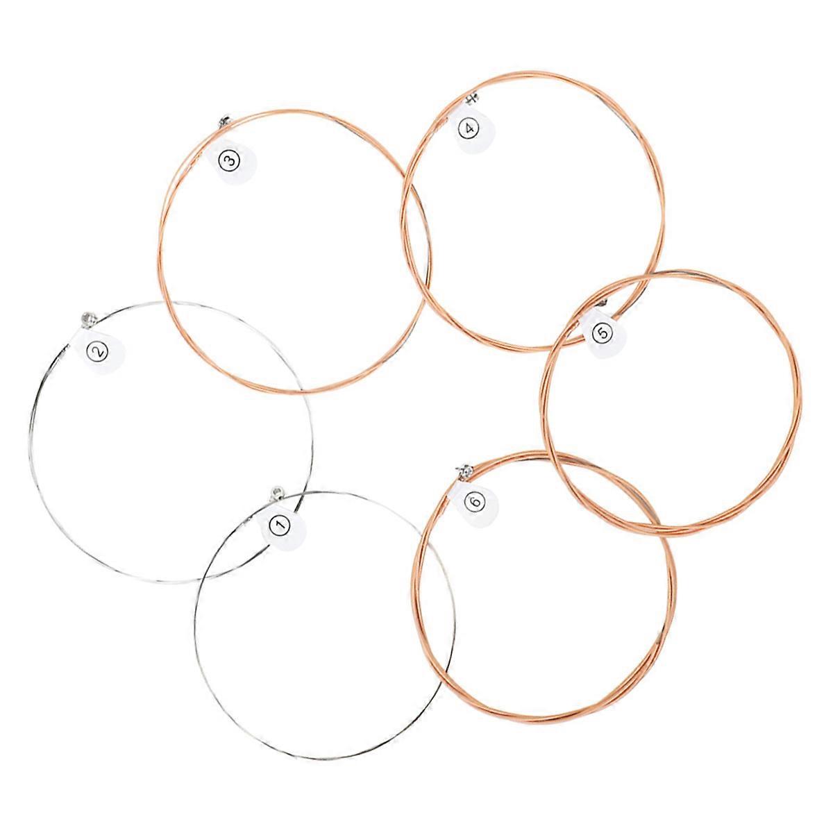 Replacement Strings 6Pcs Acoustic Guitar For Folk Guitarists Fingerpicking And Bending