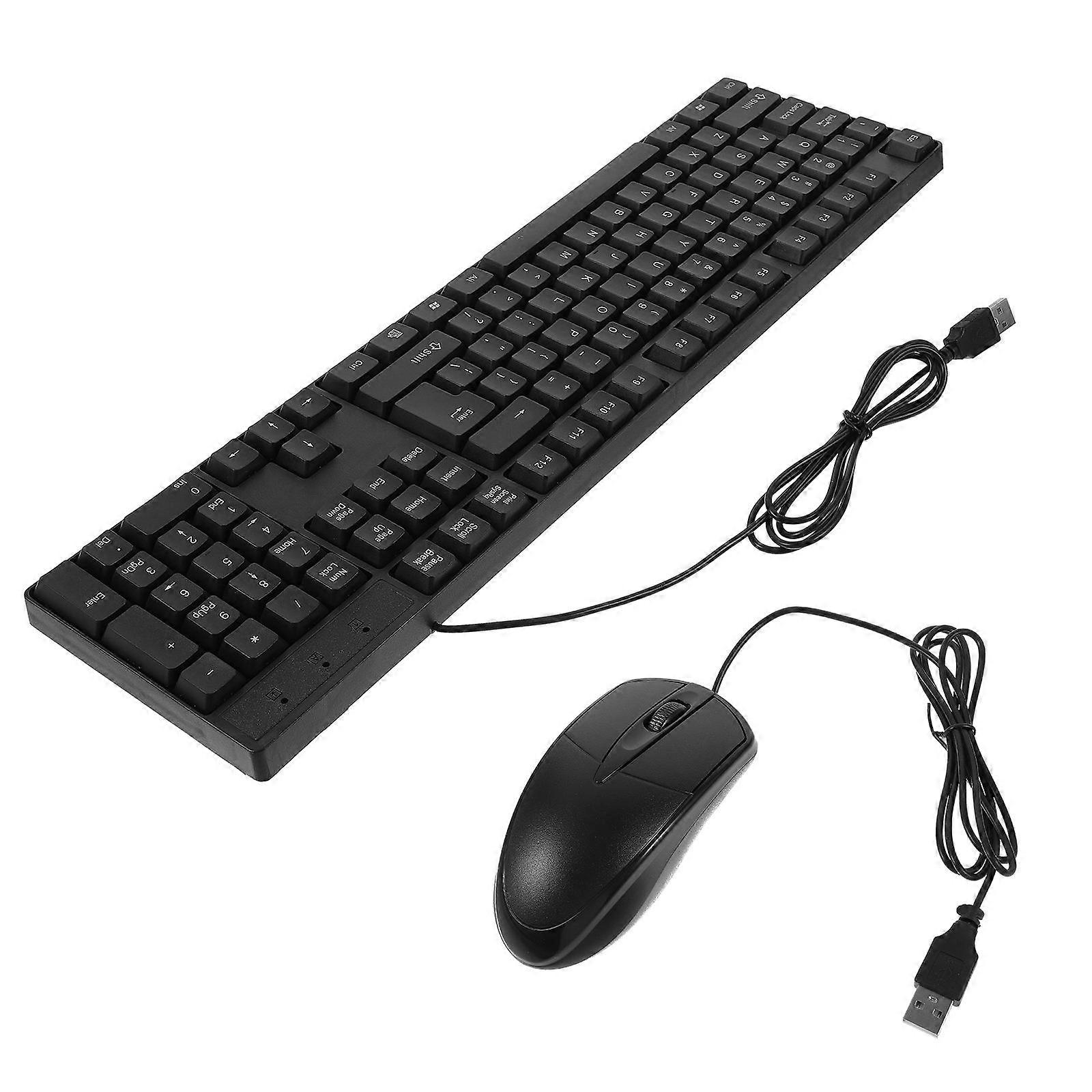 Full Size Keyboard Wired Connection Computer Peripherals Comfortable Typing Black 1Set
