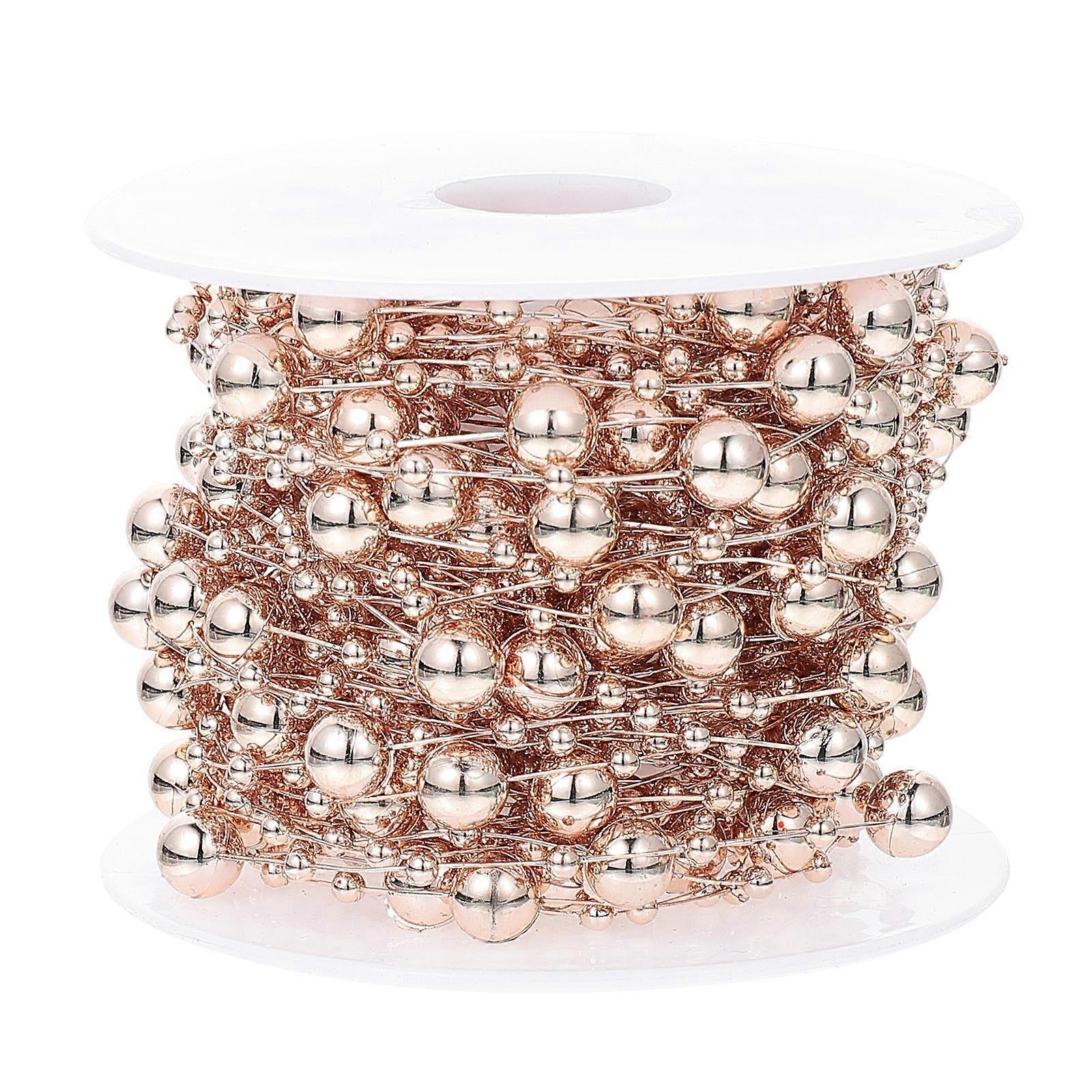Golden Plastic Beads String for DIY Use Decorative Chain Perfect for Craft Projects and Home Decor
