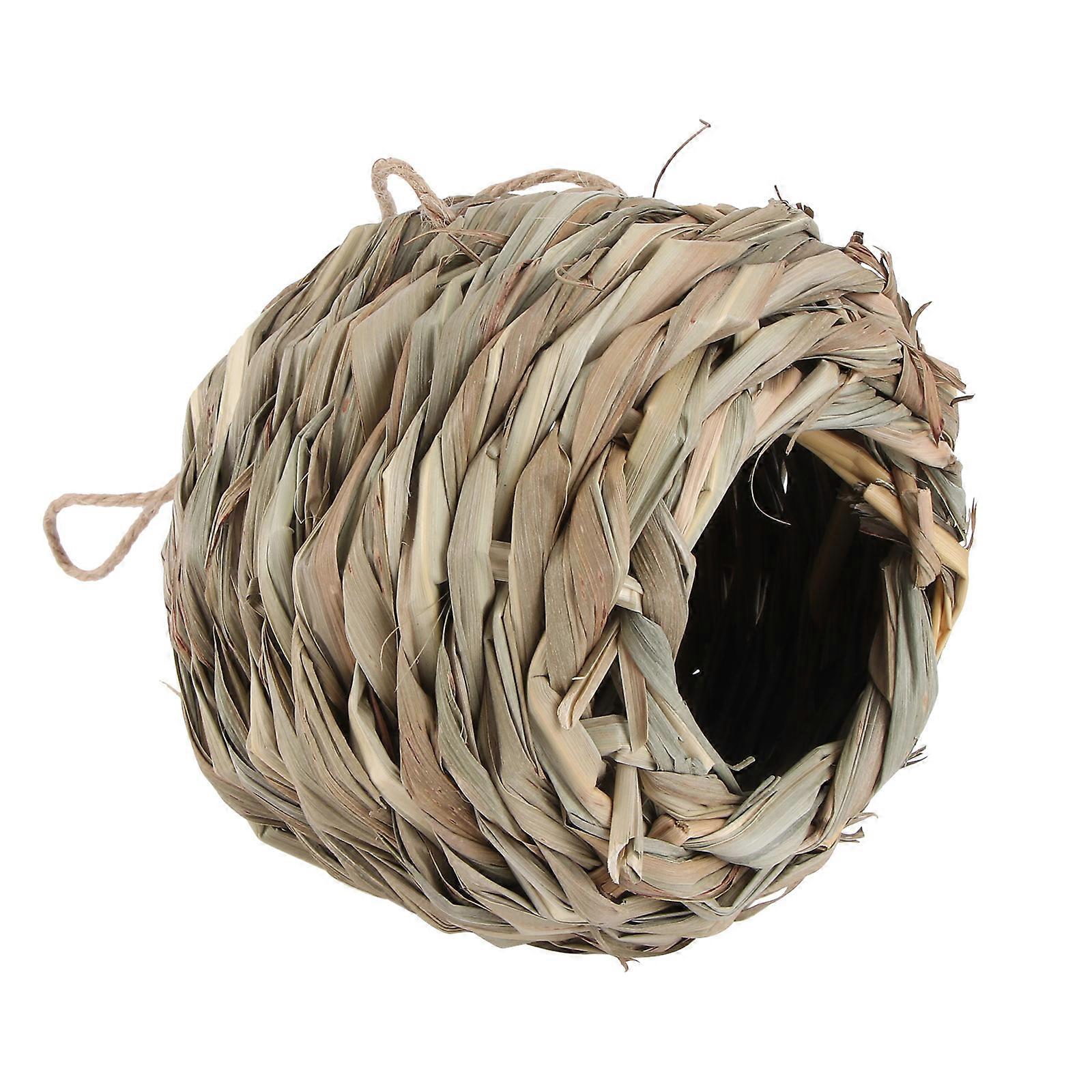 Hanging Bird House 1Pcs Elegant Rattan Weaving Designed For Small Birds Providing A Comfortable Outdoor Perching Space