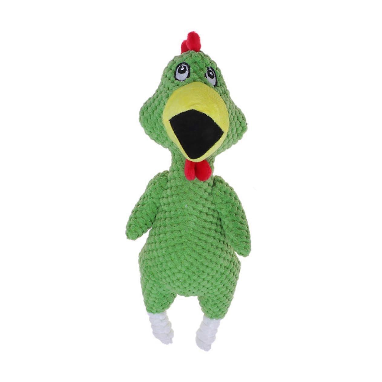 Screaming Chicken Dog Toy Green Squeaky Chew Toy for Interactive Play and Dental Care Durable for Boredom and Destructive Behavior