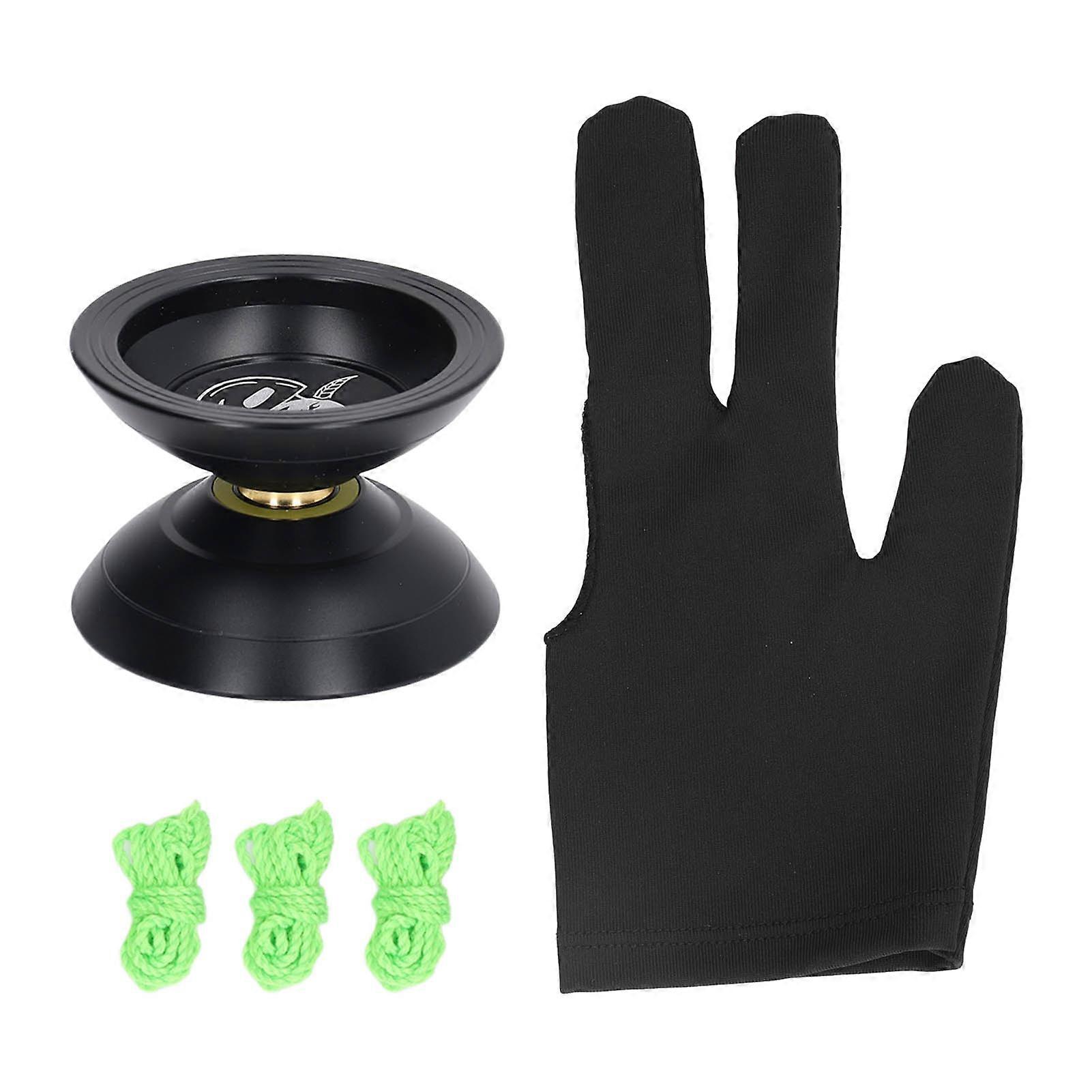 Yo Yo Toy 2 Rotate Modes String Trick Decompression Unresponsive Yoyo Bearing Ball for Children Dark Black