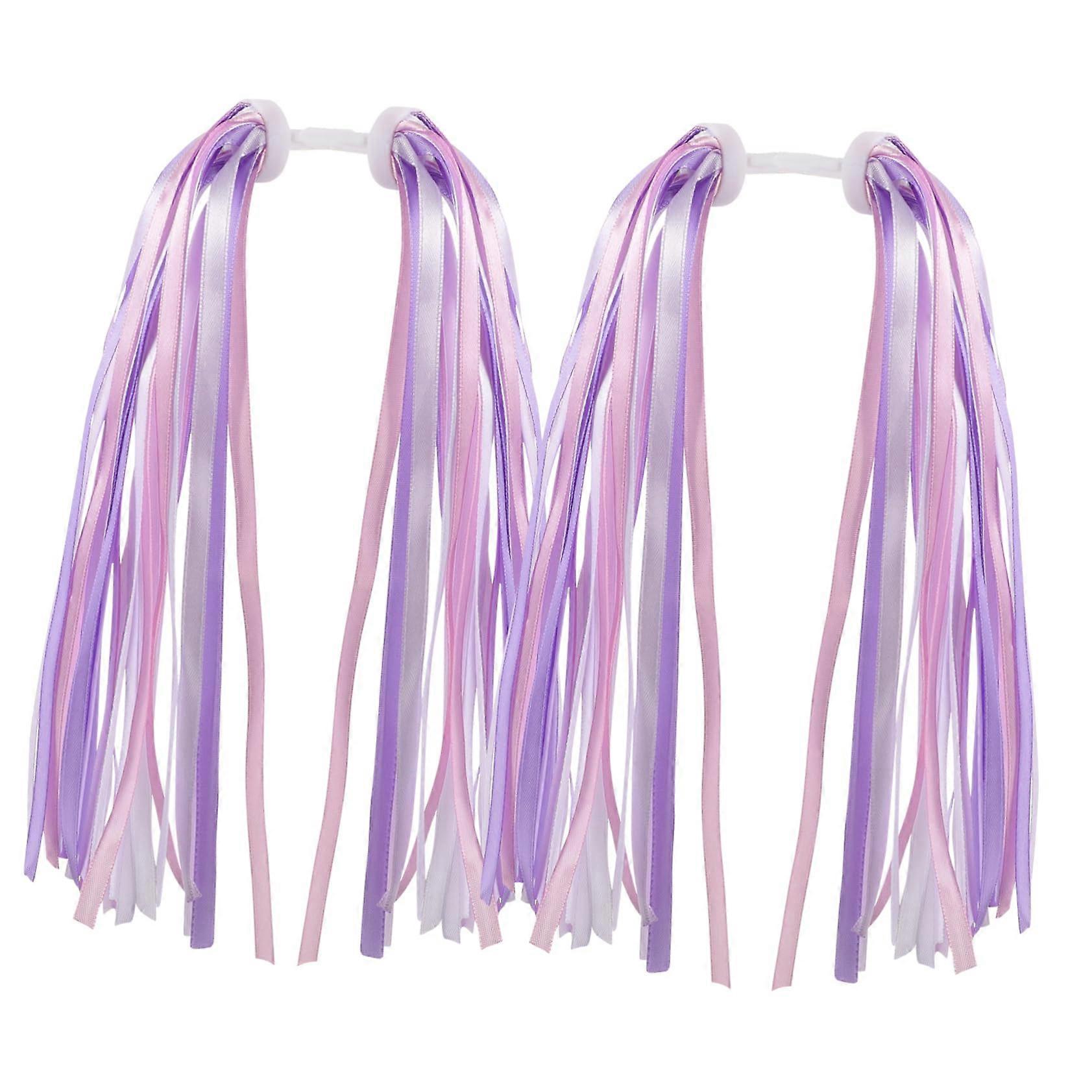 2 Pairs Colorful Bike Handlebars Streamers for Decorative Fringe on Bicycles and Scooters, Easy Install, Durable Weatherproof