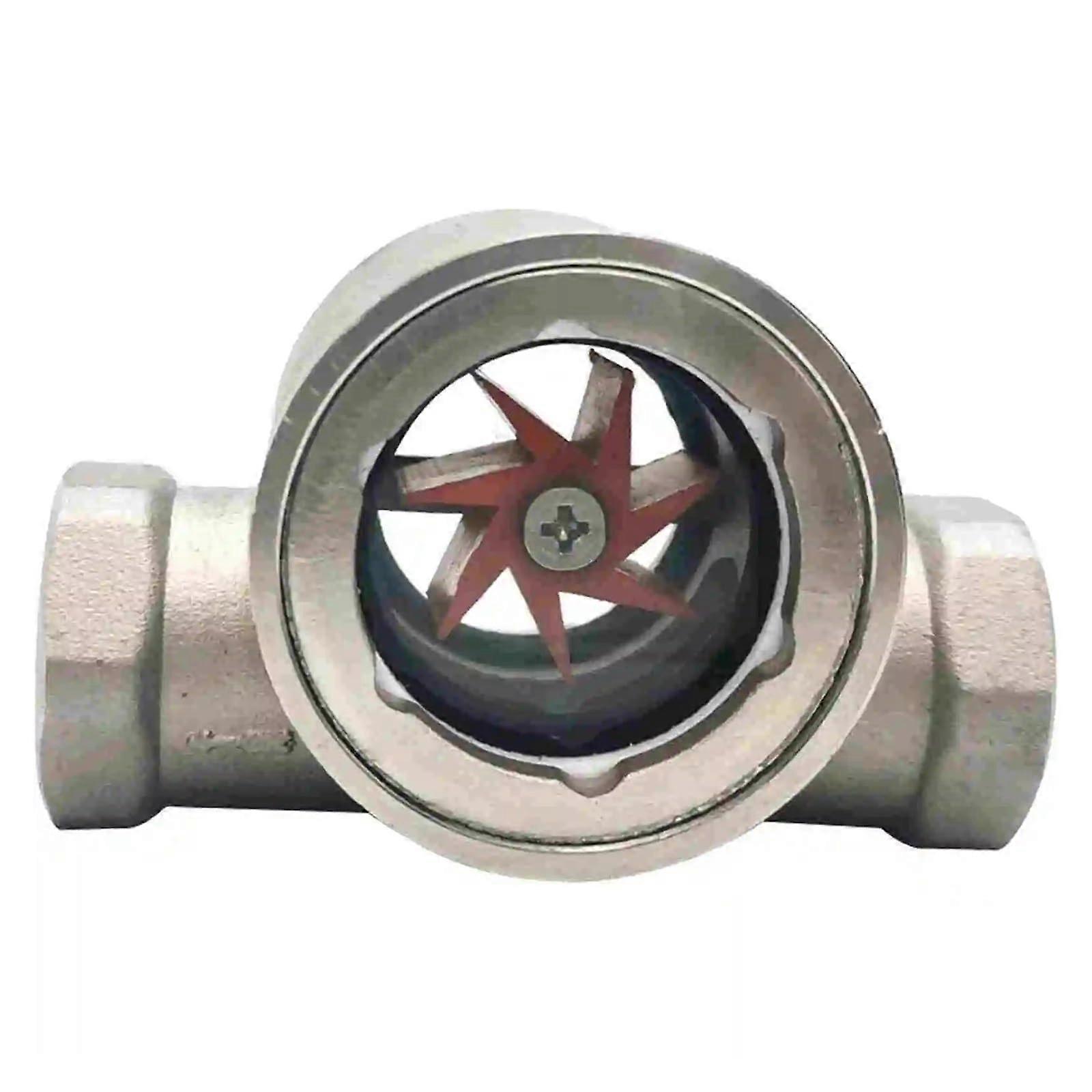 3/8' BSPP Female SS304 Stainless Steel Window Glass Sight Flow Indicator with Impeller 2.5 MPa Ref: 6197