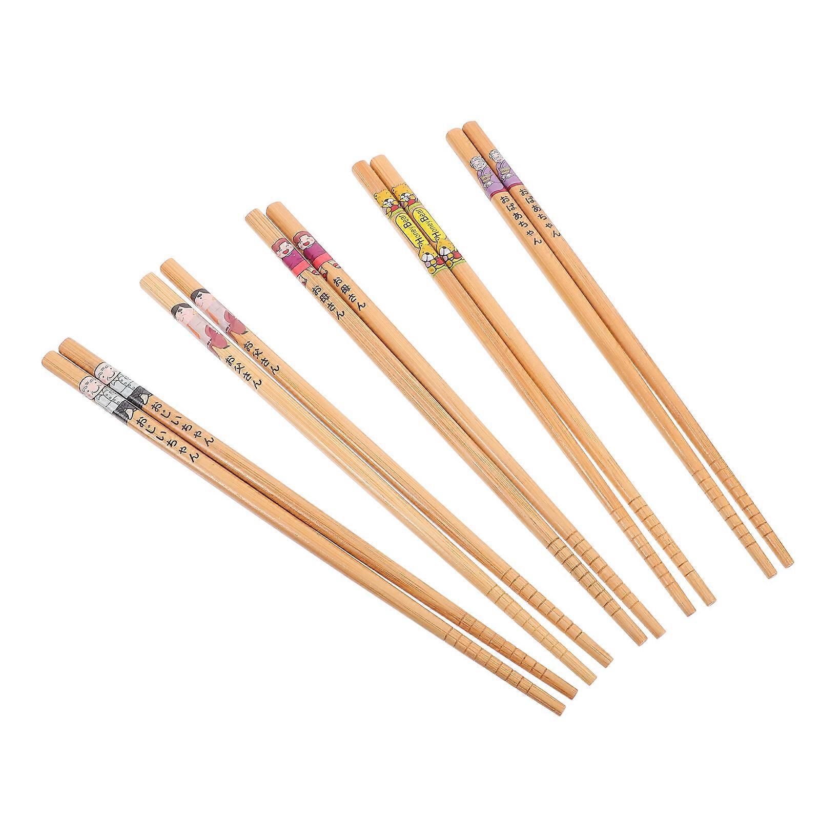 Multi Function Dinner Chopsticks 5Pairs Multi Color Bamboo Reusability for Home Use