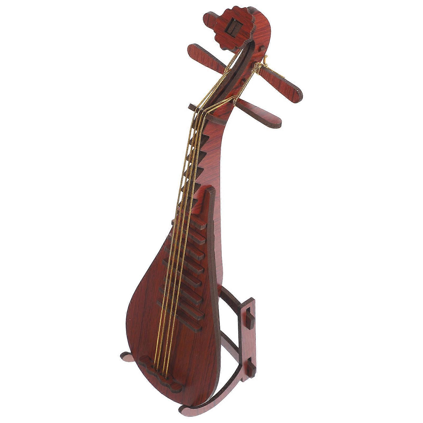 Funny Pipa Educational Toy Red Lute Shape For Desk Decoration 1Pack