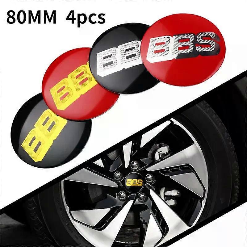 4pcs 70 80mm Car Wheel Center Caps Sticker Bbs Emblem Badge Decal Car Styling