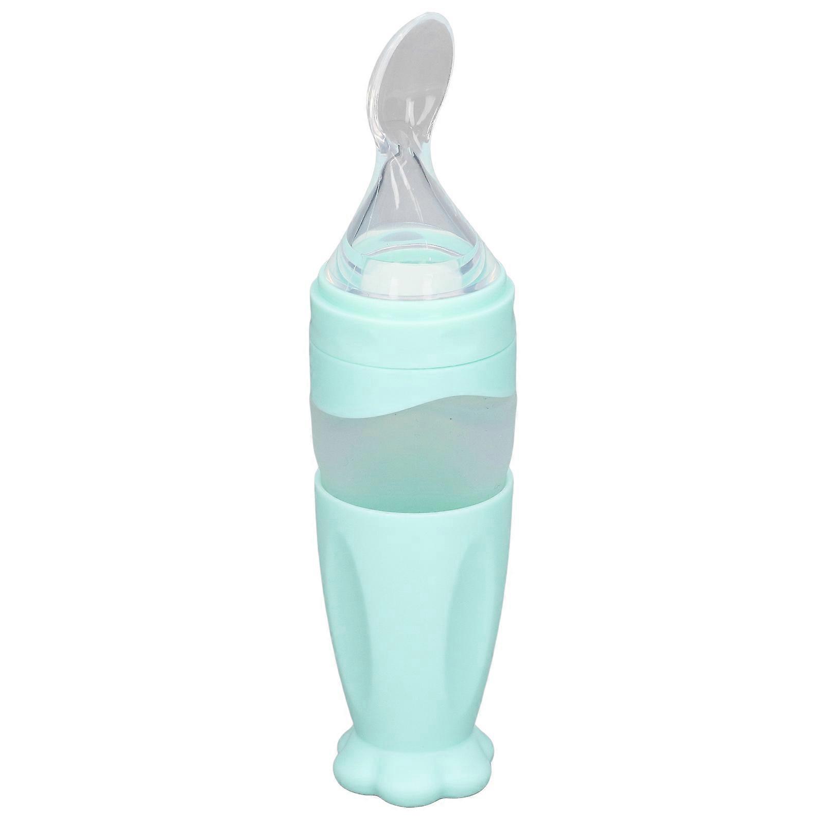 Feeding Bottle Spoon Easy Use Filtration Multipurpose Good Sealing Safety Design Baby Food FeederBlue