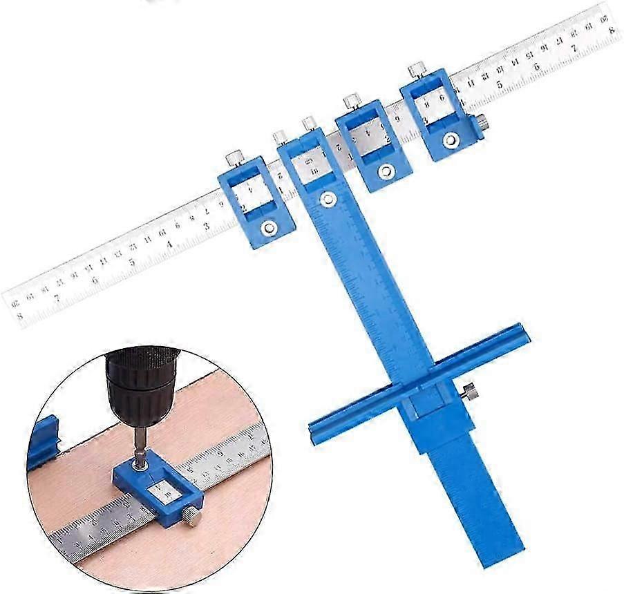 Boreguide for hullelokalisering, Boreguide for skuffehullslokalisering, Boremalguide for dør og skuffehåndtak