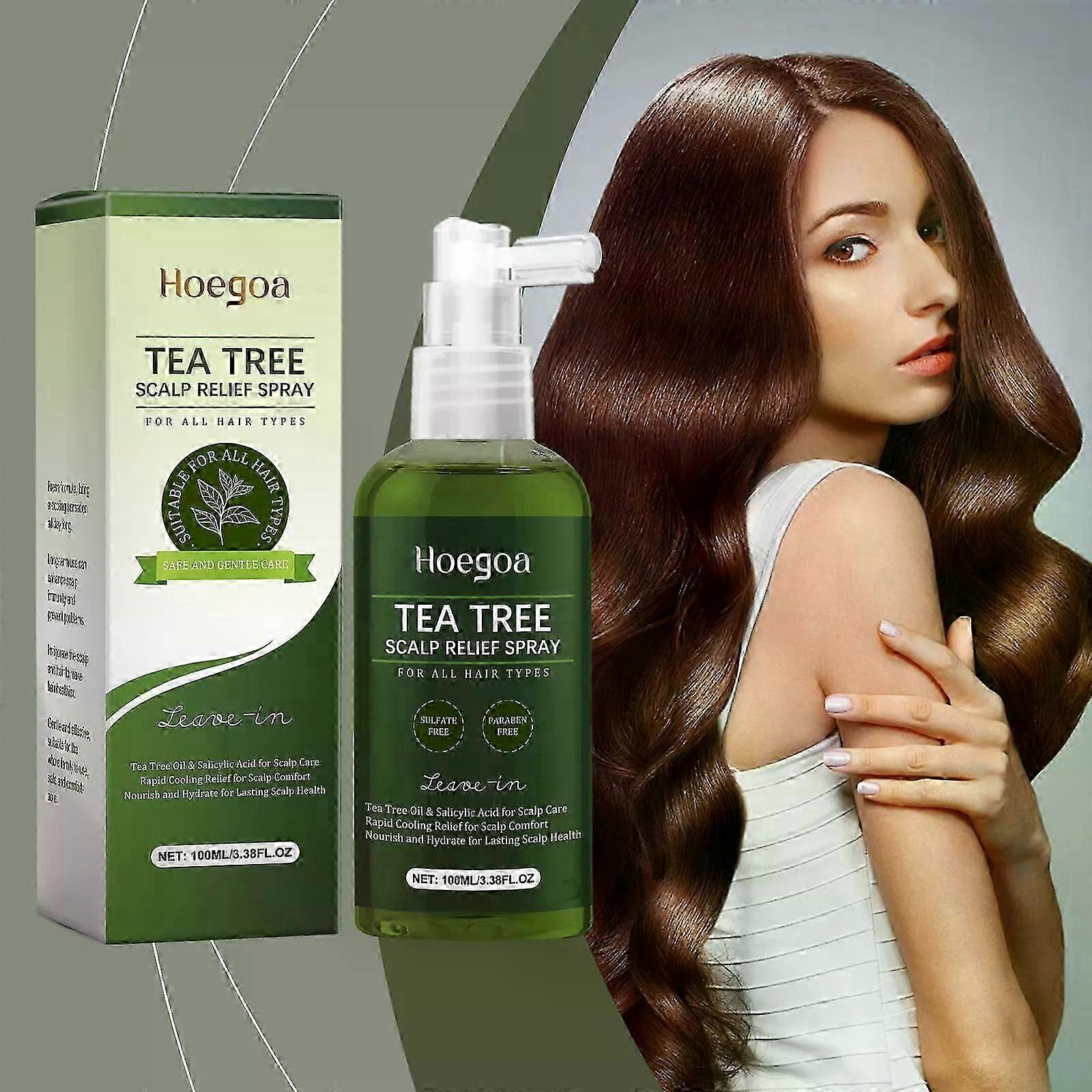 Tea Tree Scalp Relief SprayLeave-In Scalp Care for Dry, Flaky, and Itchy Scalp - Tea Tree Oil Formula for Comfort