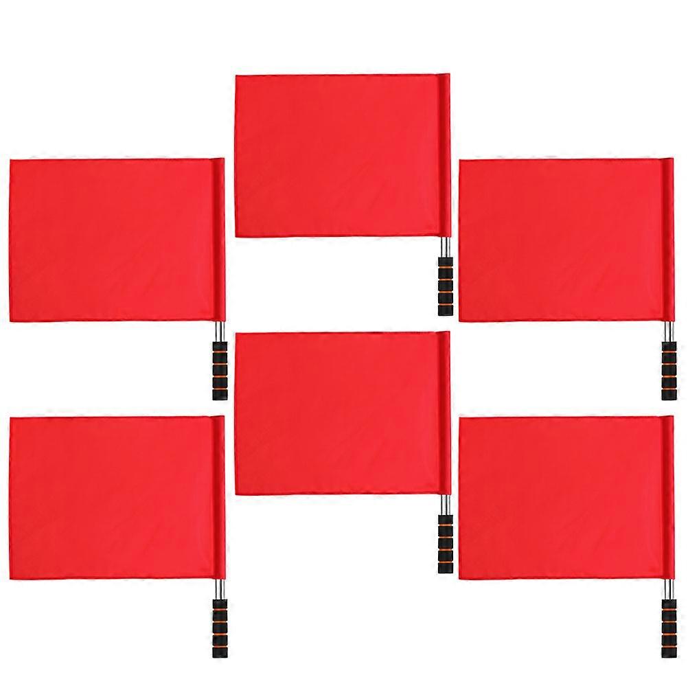 Traffic Direction Signal Flag 6Pcs Red Rectangular Sports Accessory Ideal For Events