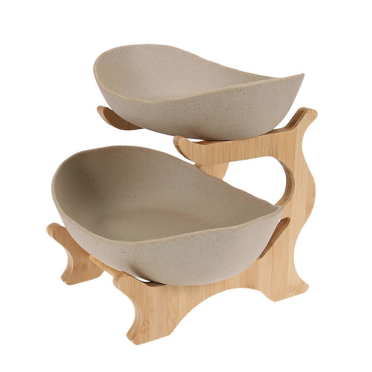 Sushi Bake Dish For Household Users 23x20x24cm Double-Deck Pattern Dessert Display 1 Set