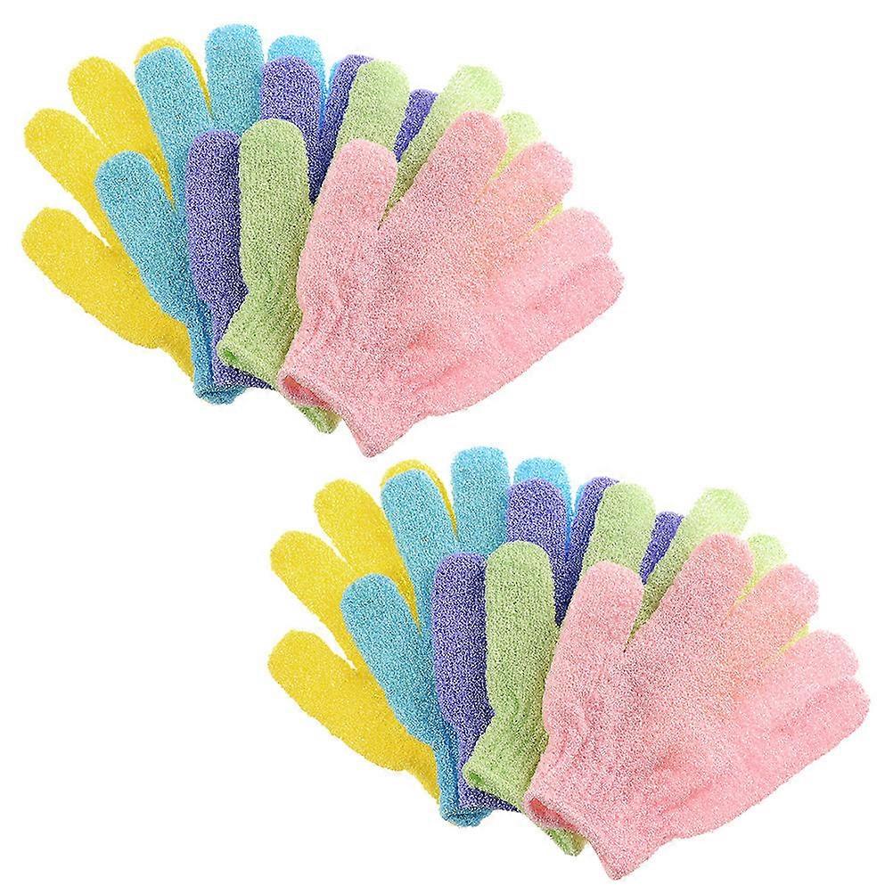 Body Scrubber Gloves 10 Pairs Assorted Color Exfoliating Gloves For Bathing And Showering Enhance Skin Revitalization