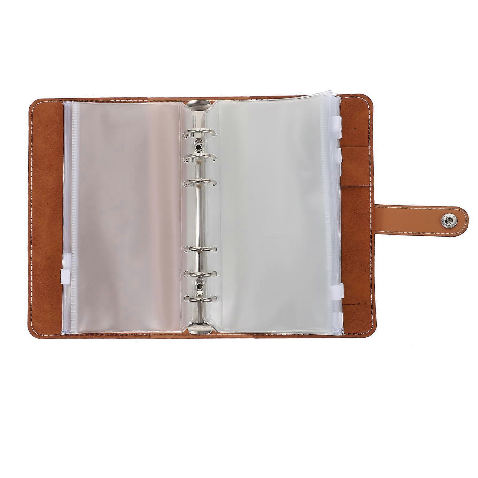 Loose Leaf DIY Notebook With Binder 1 Set Great For Gift Use In Home Office And Travel Brown Rectangular Lightweight Design