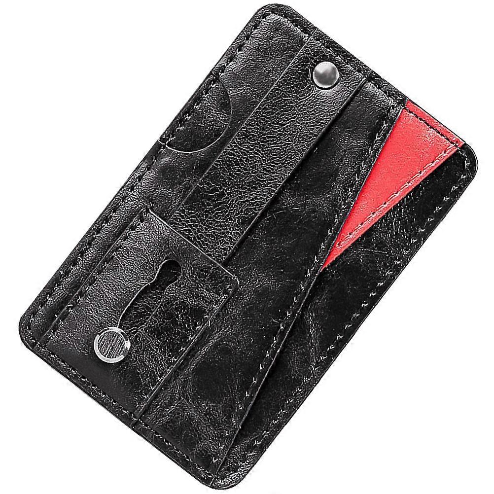 Black Cell Phone Pocket Wallet with Strong Adhesive for Daily Use Fits ID 3.5 x 2.1 inches