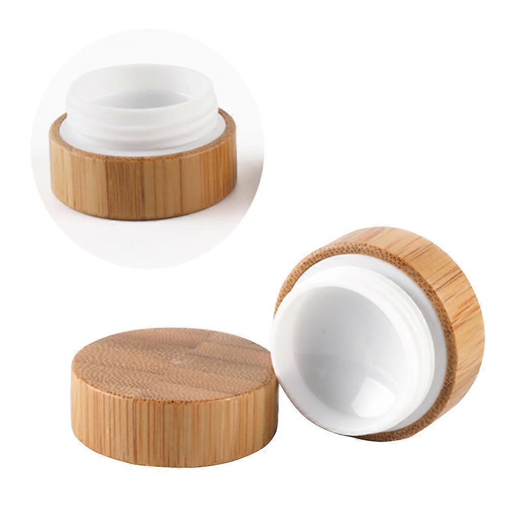 Bamboo Travel Containers for Creams with Good Sealing Never Leak 5g Light Yellow