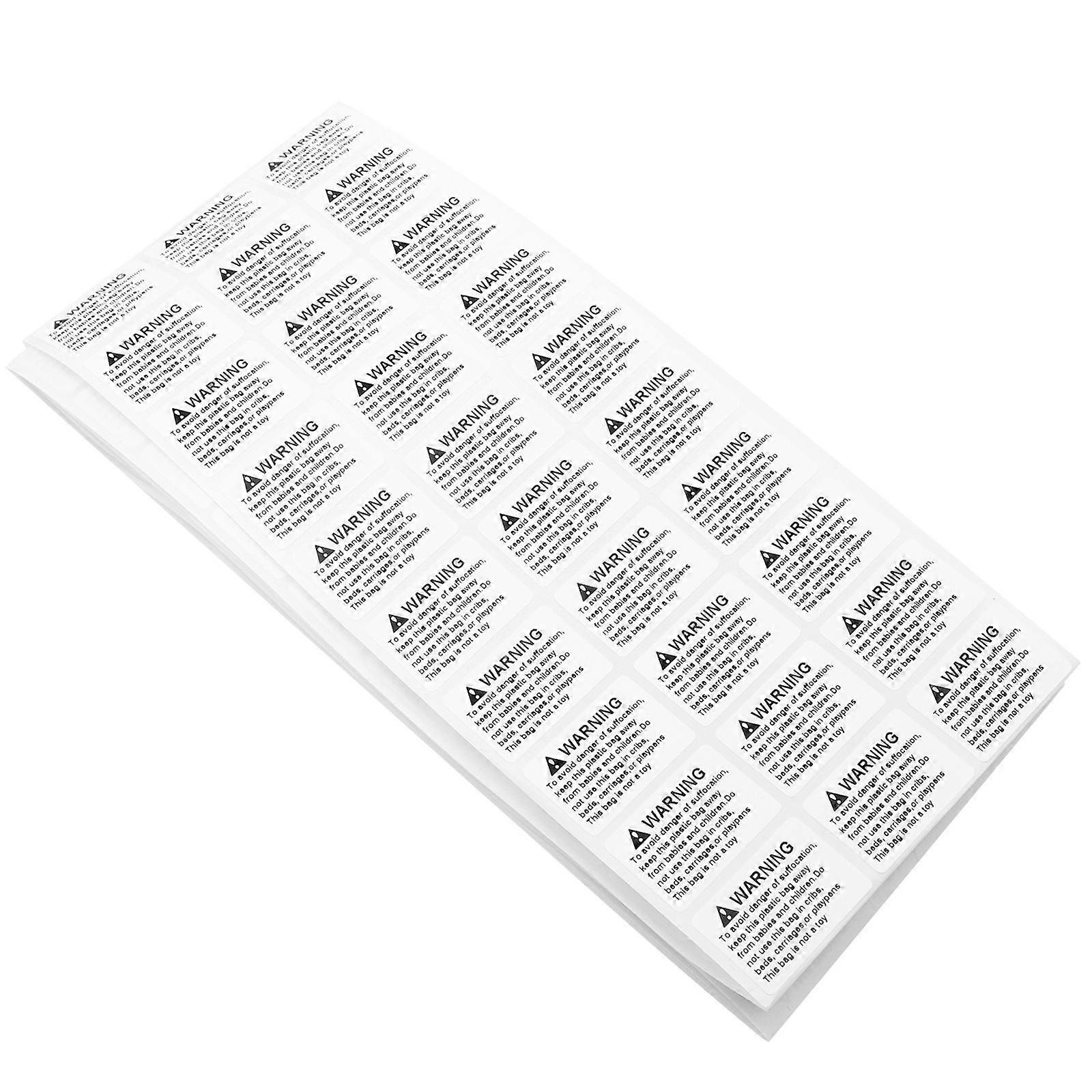 Warning Sticker Suffocation Labels Strong Adhesive Packaging Safety Protection