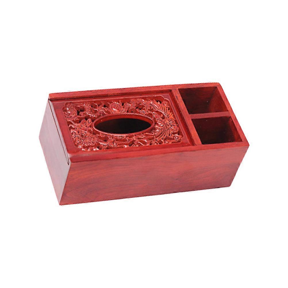 Red Plastic Tissue Box with Modern Design for Holding Tissue and Desktop Organization 7.5 x 4.2 x 3.8 inches