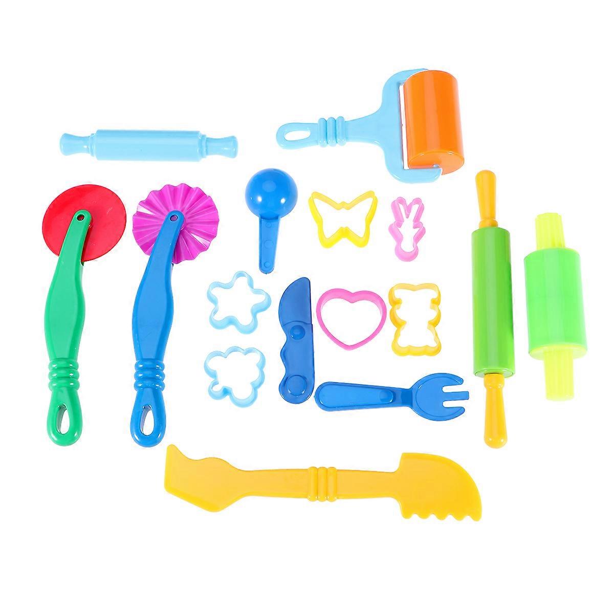 Assorted Color Clay Tools Kit 16Pcs DIY Modelling Tools For Kids Stress Relief Home Use 23X16X6.5Cm