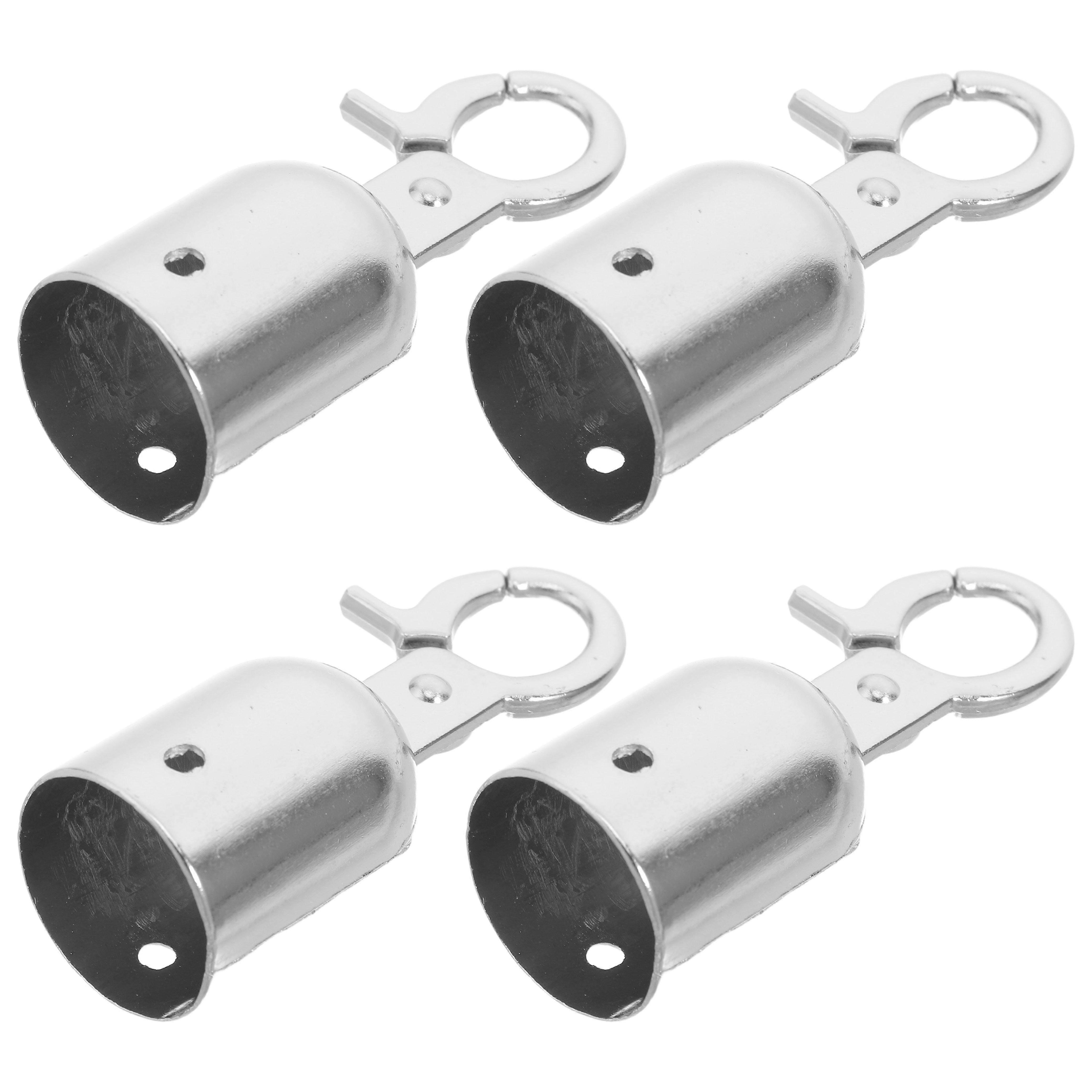 4pcs Cord End Caps with Hook Stopper for Banister Rail Decor – Easy Installation, Versatile Use for Columns and Hanging Ropes