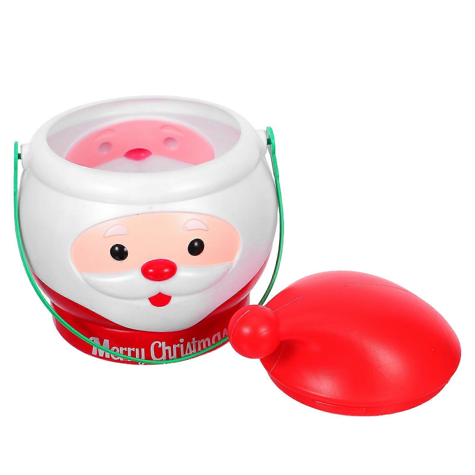 LED Santa Themed Candy Bucket Multi Snack Container for Home Use Easy to .5 x 9.5 x 9.5 Inches