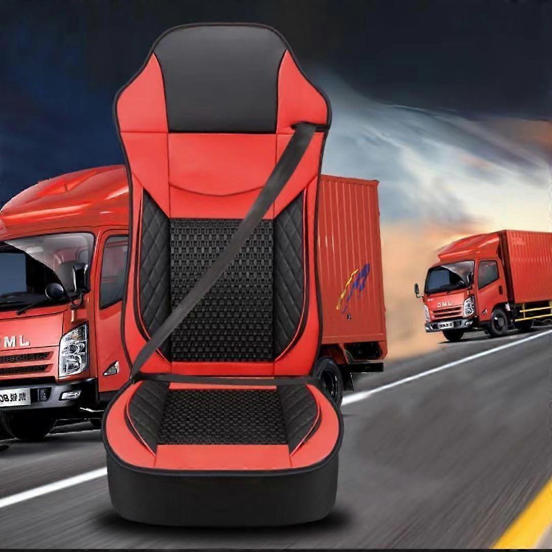 LKW Sitzbezuege For Iveco Daily Eurocargo Trakker S-Way X-Way Front Seats, Breathable Mesh Leather Look Version 1 Red
