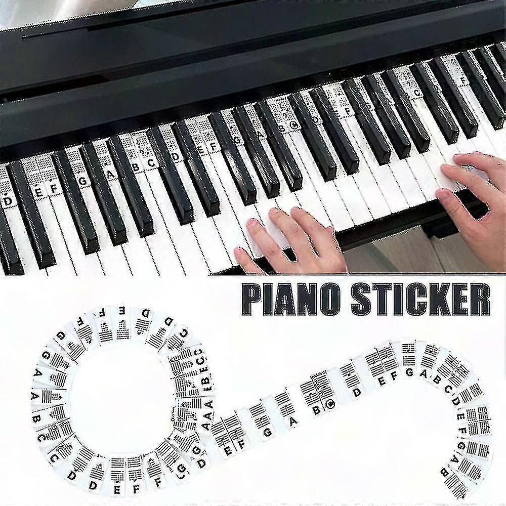88-Key Reusable Piano Keyboard Note Labels - Piano Stickers Guide for Beginners & Kids