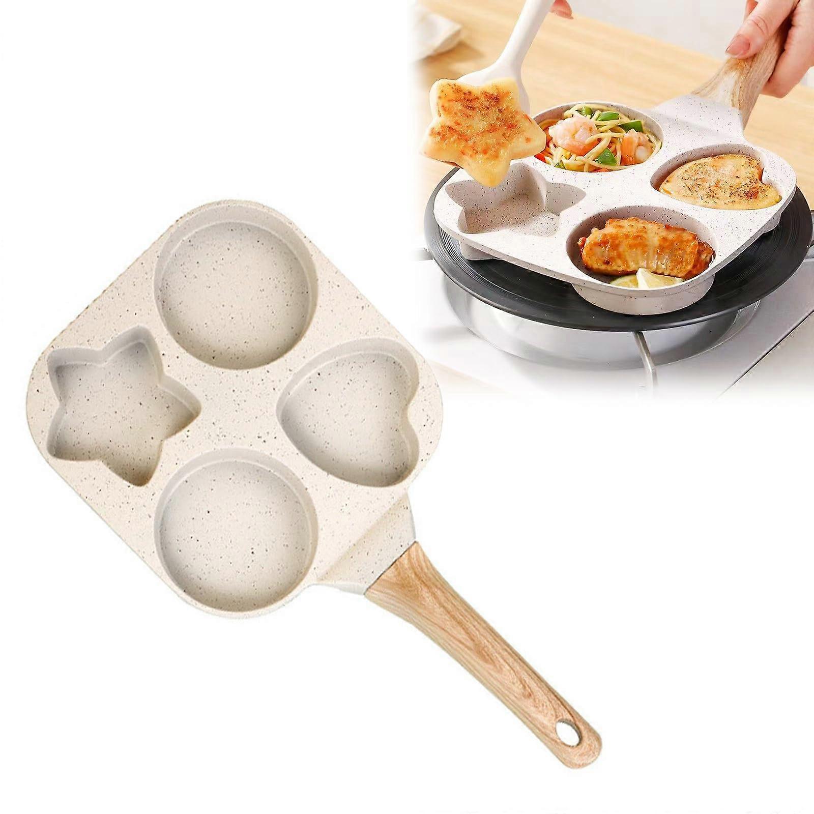 4Cup Egg Pan Nonstick, Healthy Breakfast Pan for Eggs, Pancake, Omelet, Gas  Induction