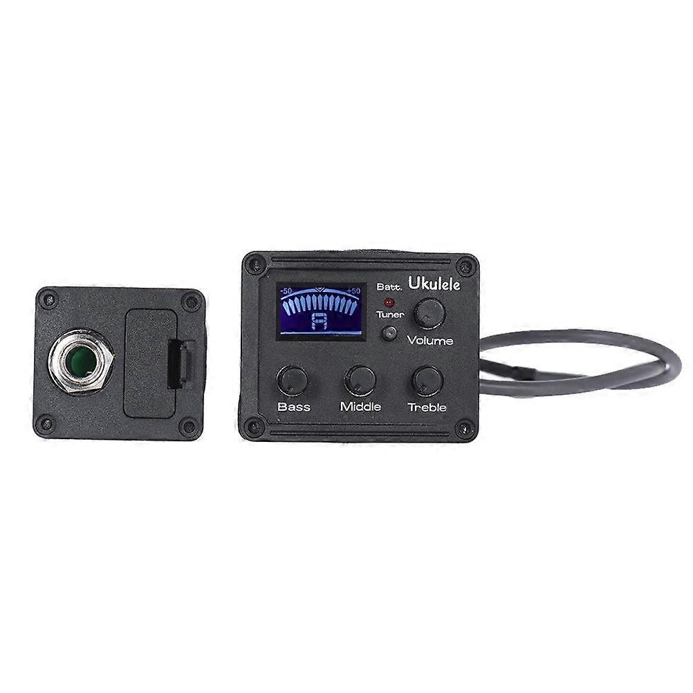 Ukelele Piezo Pickup EQ Amp for Ukulele LCD Display Tuner 3-Band EQ Equalizer