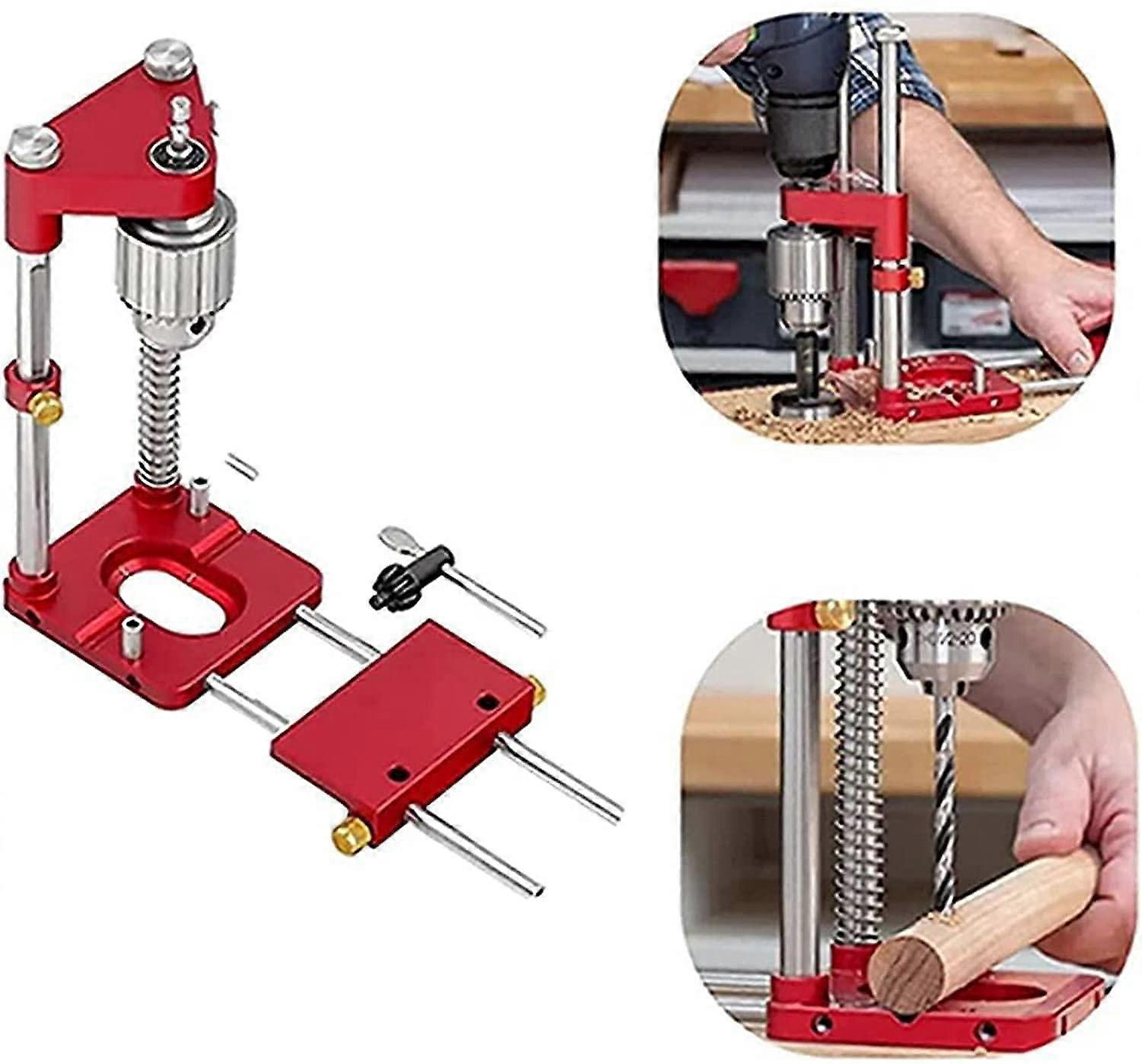 Woodworking Drill Locator Portable Precision Adjustable Guide for DIY Furniture, Black