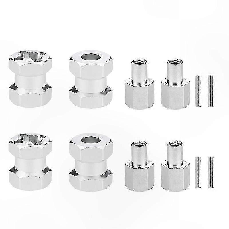 Silver 12mm Hex Hub with 15mm Extension for 1/10 Scale RC Crawlers