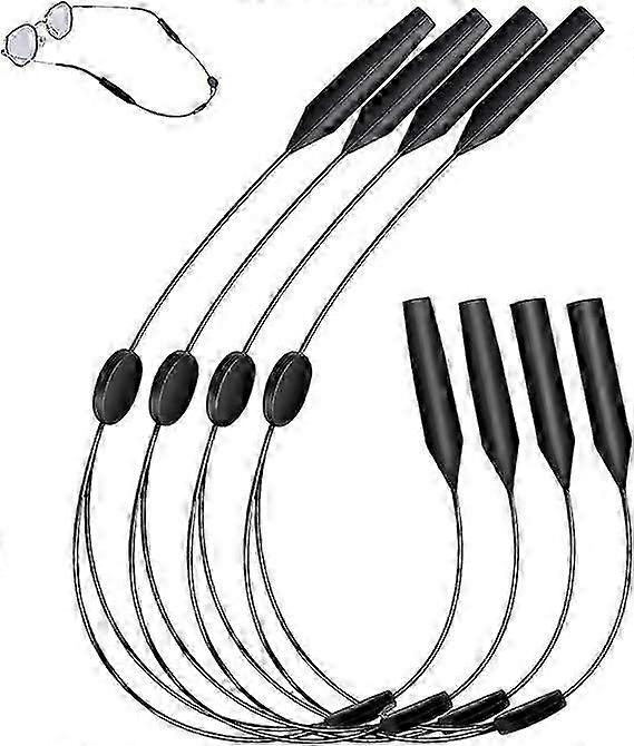 4Pcs Glasses Strap Silicone Glasses Strap, Adjustable Eyeglasses Strap Holder Sunglasses Strap