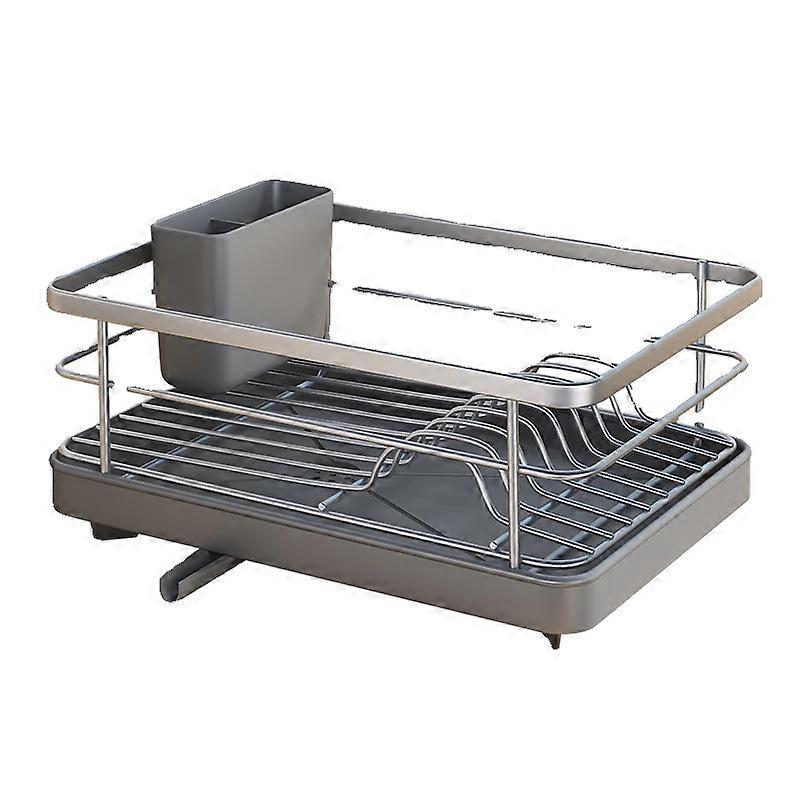 Dish Drying Rack for Kitchen Counter Large Dish Rack with Drainboard Rustproof Dish Drainer with Utensil Holder for Sink
