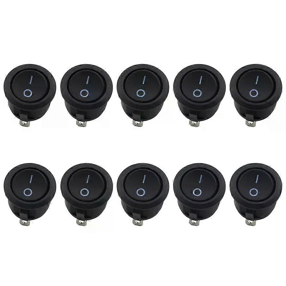 10/20 Pcs SPST Snap-in Toggle Switch ON Off 2 Pin Round Rocker Boat On/off Switch AC 3A 250V 6A 125V for Car Auto Boat Switches
