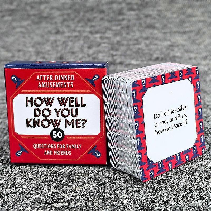 Minibox - How well do you know me? Game board cards for family entertainment and get-togethers