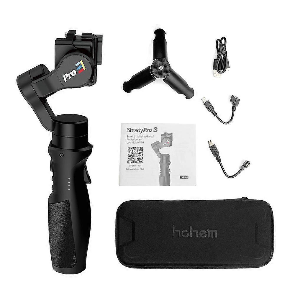 hohem iSteady Pro 3 Handheld 3-Axis WiFi Action Camera Gimbal Stabilizer IPX4 Splash Proof Anti-Shake APP Remote Control with Mini Tripod Stand Compat