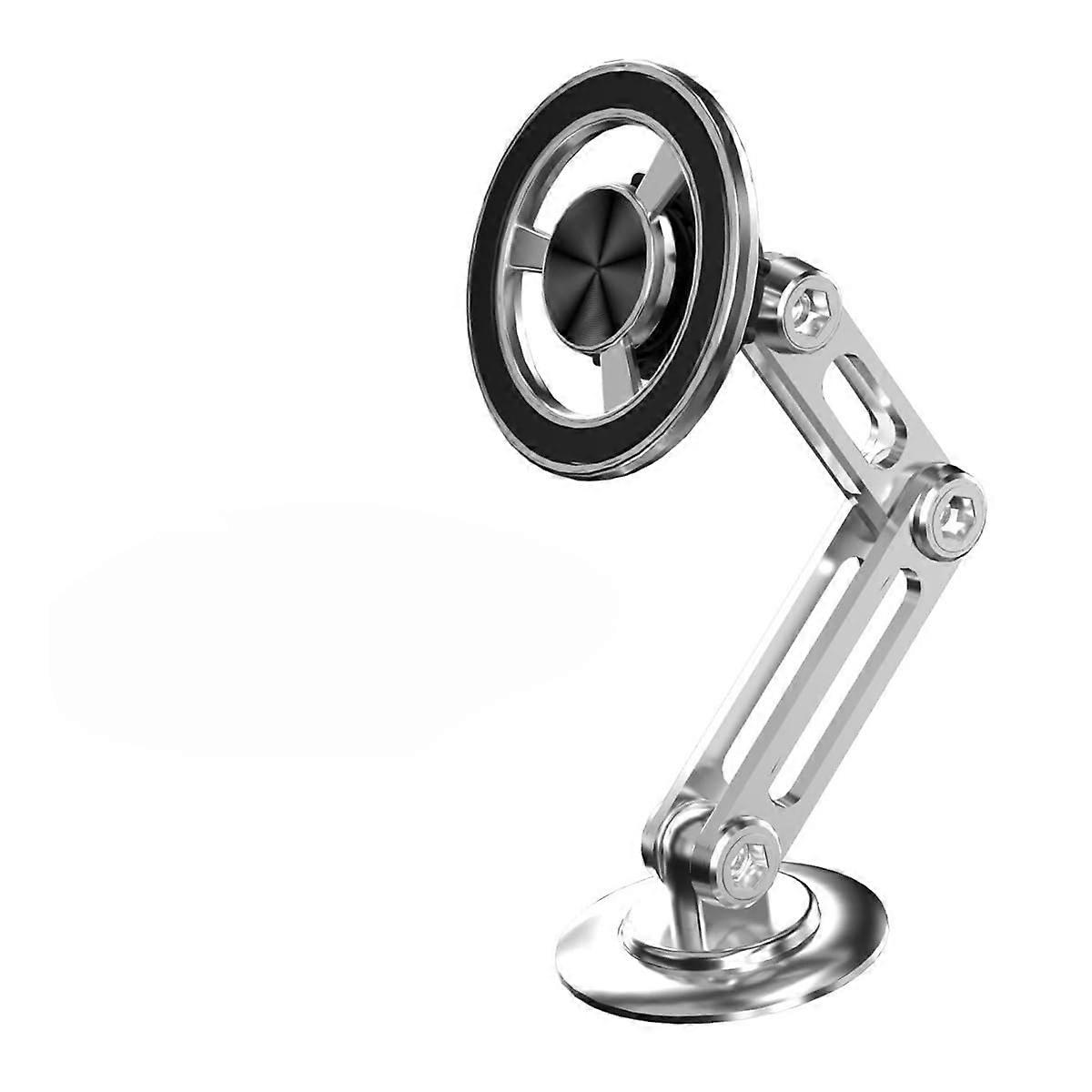 Car Phone Holder Foldable Stand Air Vent Mount Silver Compatible with Cell Phones Adjustable for Easy Viewing