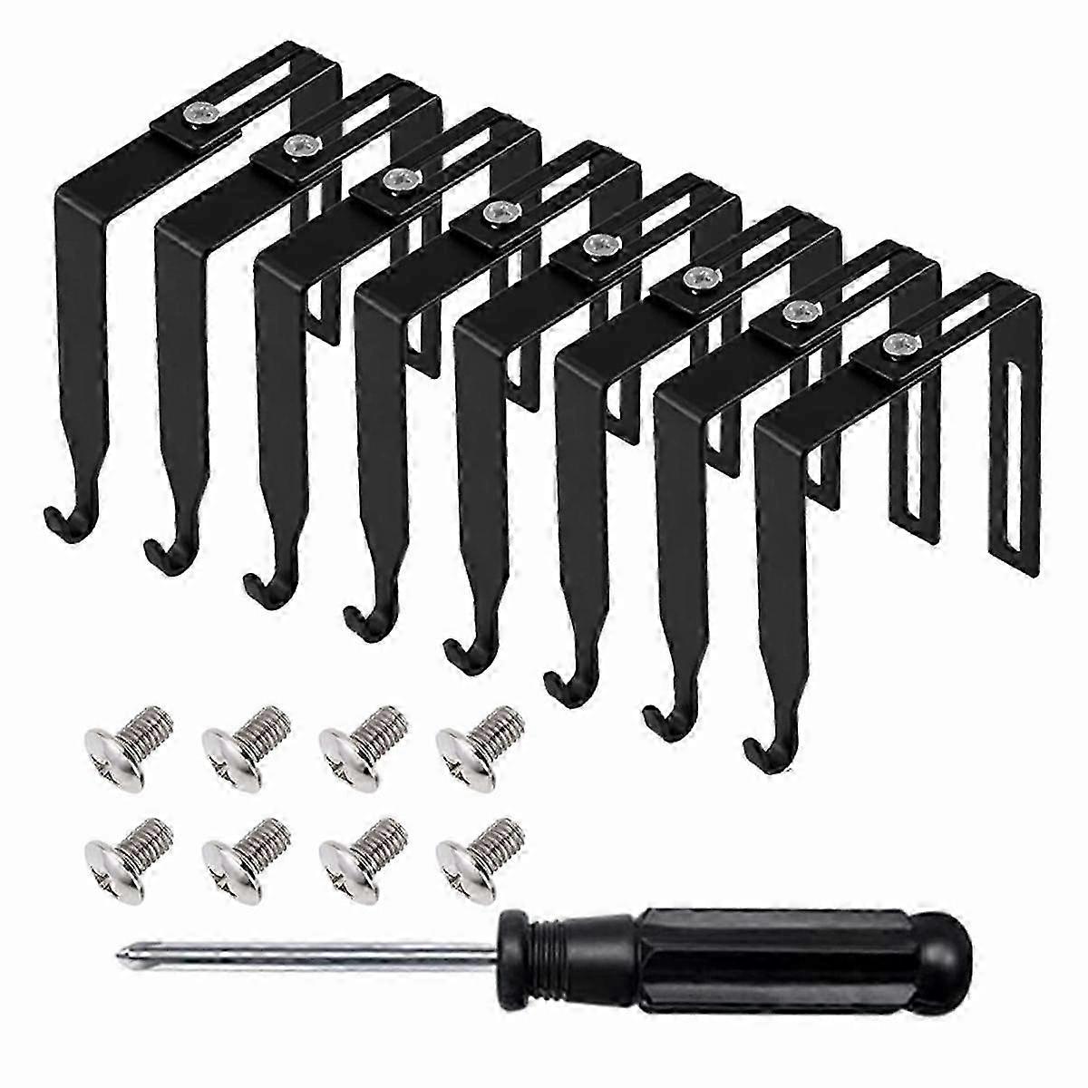 Cubicle Hangers Universal Partition Hanger Set Metal Black Cubicle Hooks Door Mirror Hanger Cubicle Wall Hooks 8Pcs
