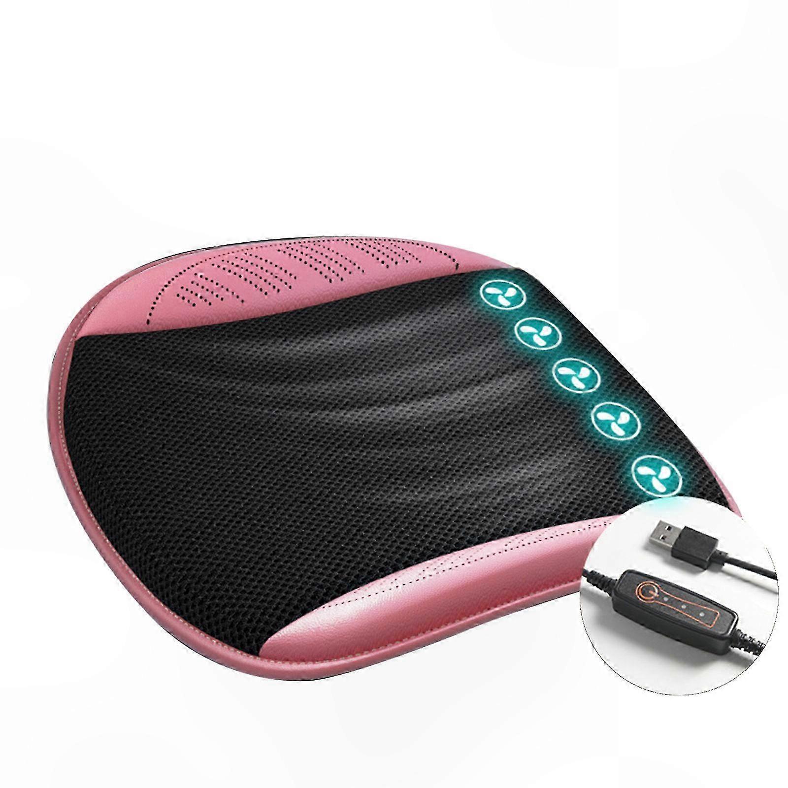 USB Ventilated Seat Cushion with Cooling Pad for Car Seats - Airflow System for Comfortable Driving Experience
