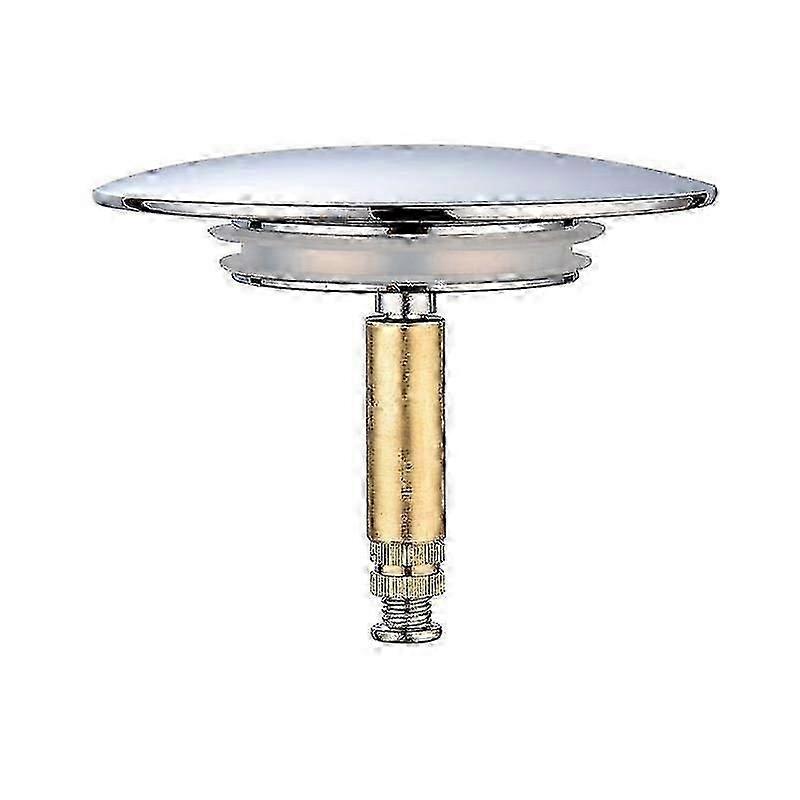 70mm Universal Bath Stopper with Double Sealing Height-Adjustable Sink Valve Hardened Brass Construction Chrome Plated Rust-Resistant Bath Aerator