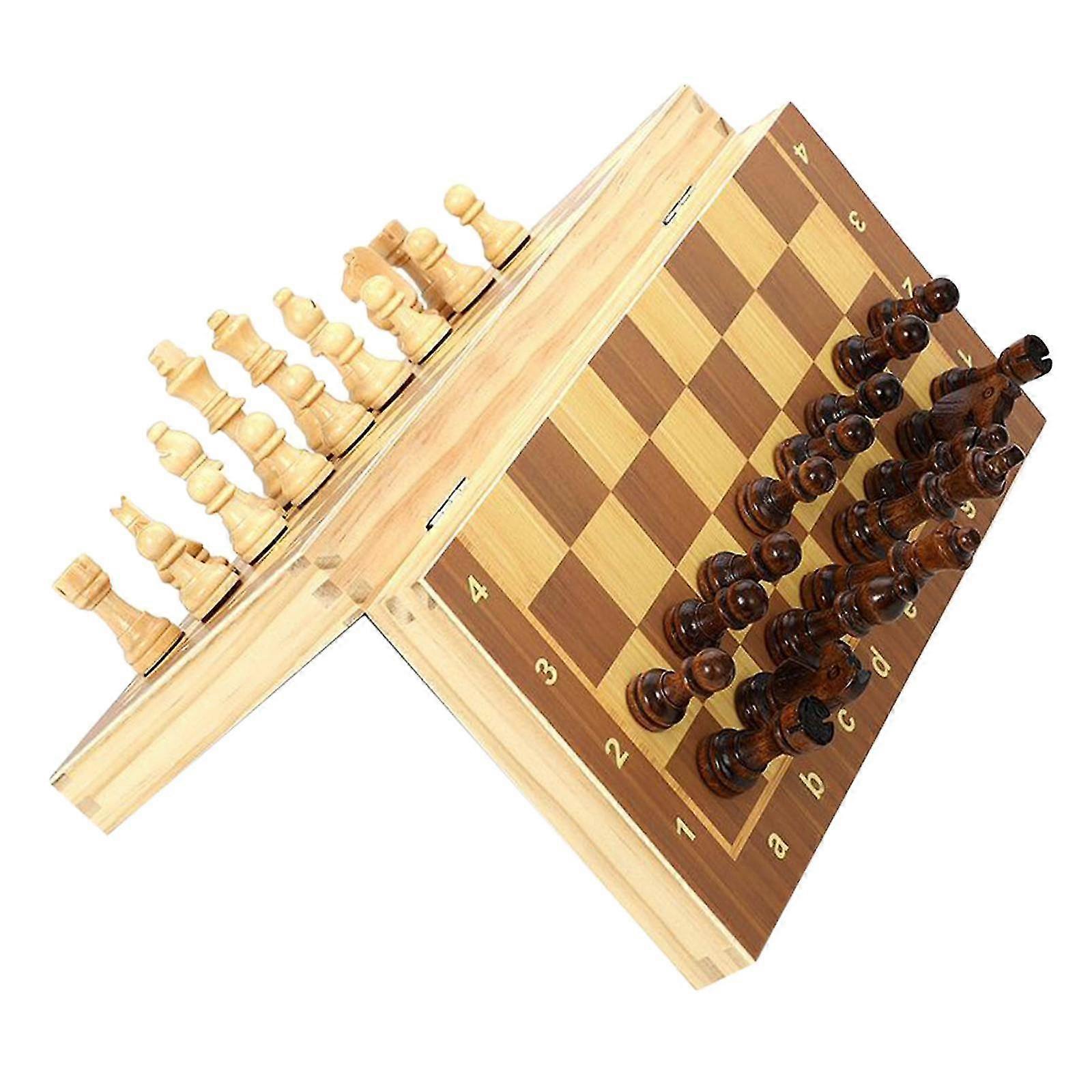 2025 Wooden Chess Set Classic Board Game Folding Chess Board Game Set Toy 29x29cm