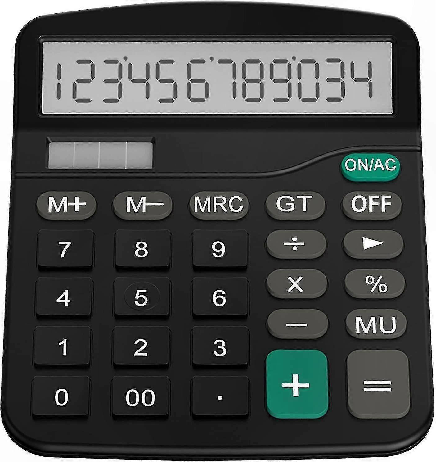 Basic Function Calculator, Compact Desktop Design, Black Finish
