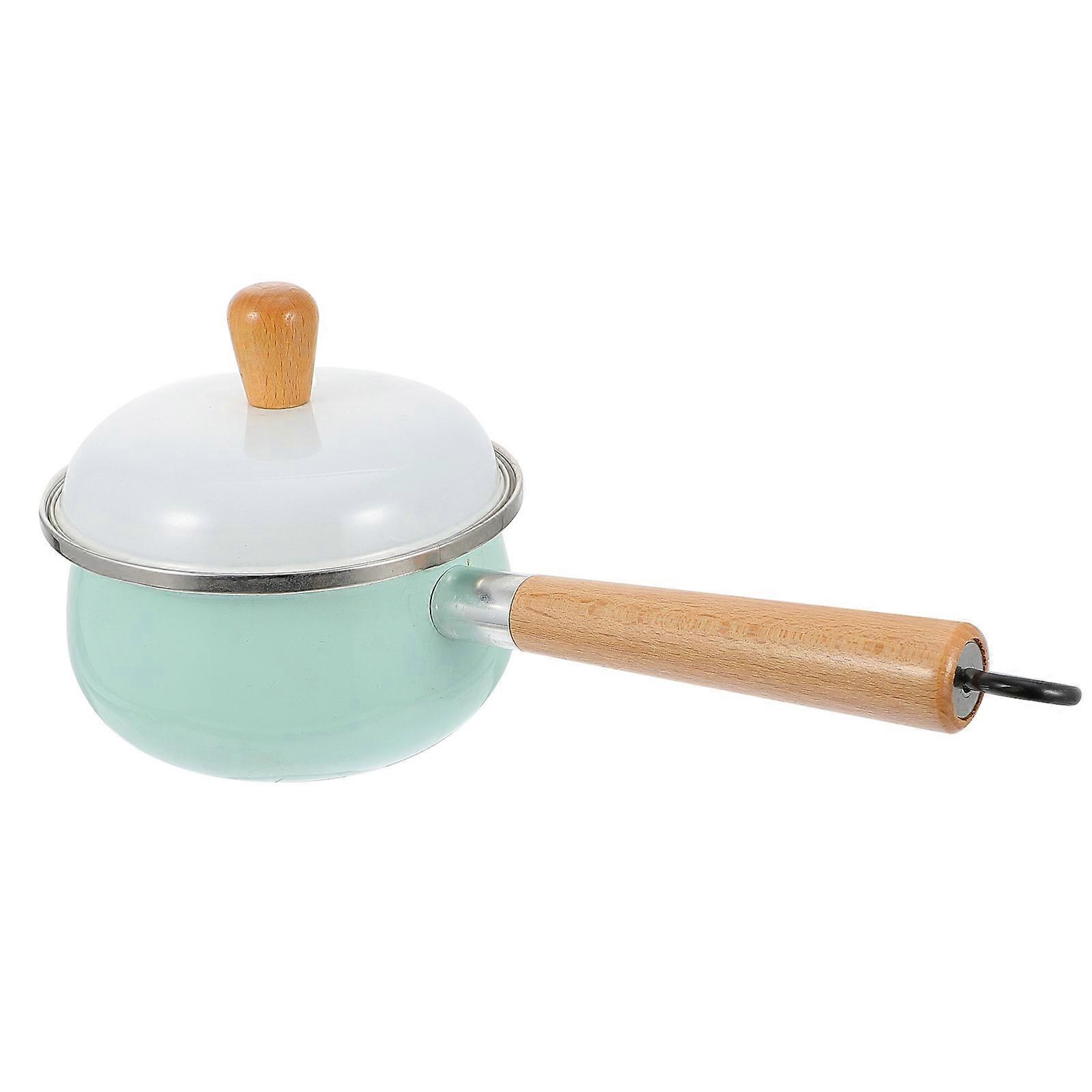 Enamel Pot for Home Use with Even Heating and Easy Cleaning Green Color 1pc
