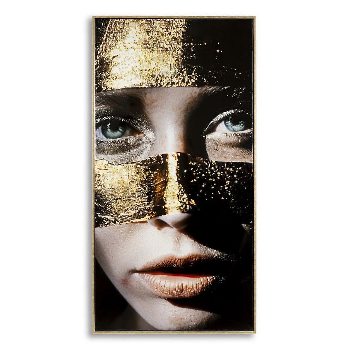 Gezicht Canvas Print, Veelkleurig, Stof, 102x52x4 cm